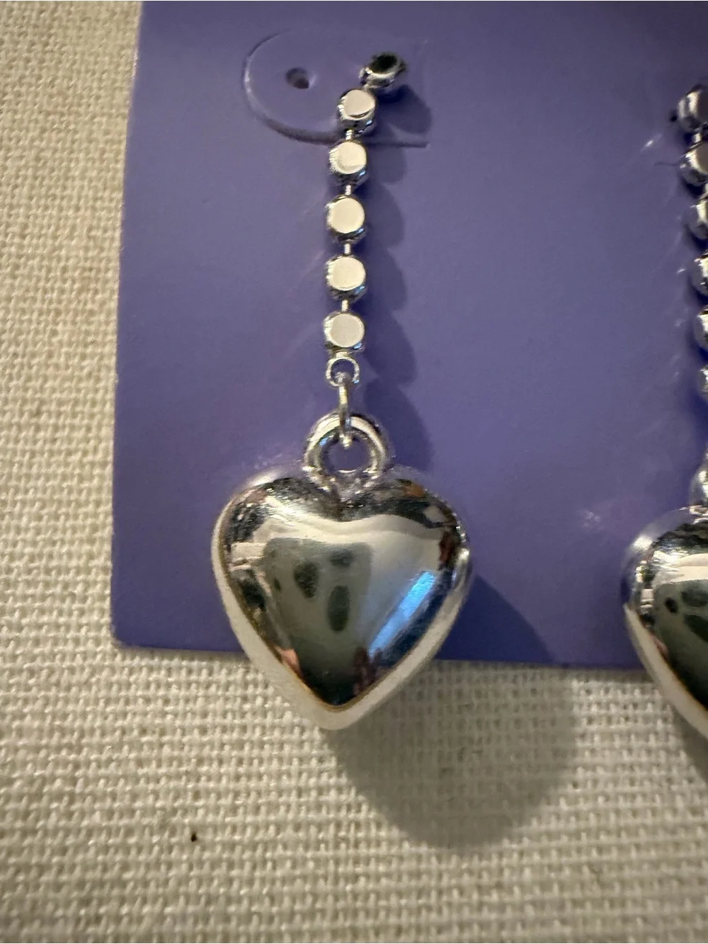Claire's Silver Heart Drop Dangle Earrings - Sensitive Solutions